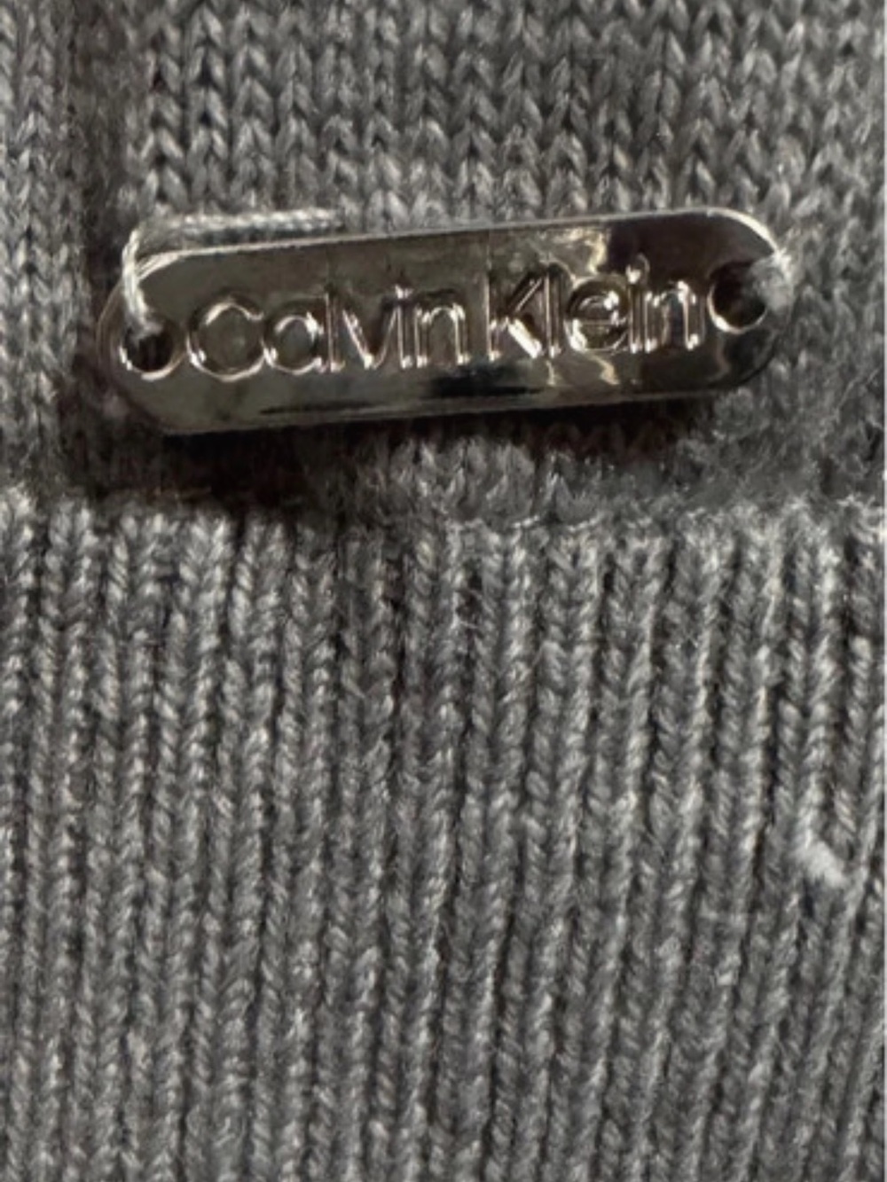 Calvin Klein Women's Size L Gray 2-in-1 Layered-Look Sweater & Shirt Hem - Picture 6 of 15